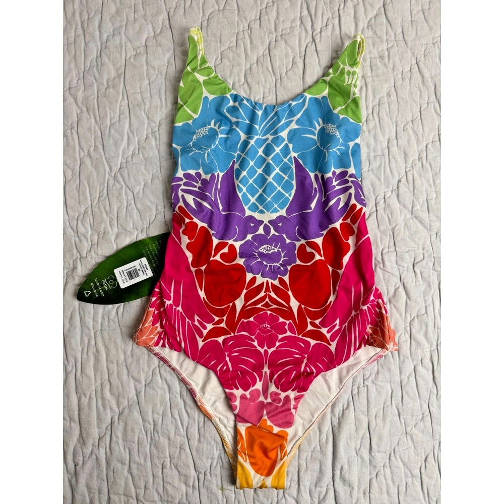 Farm Rio One Piece Swim Suit, XS, Rainbow Ombre, New! Retail $165